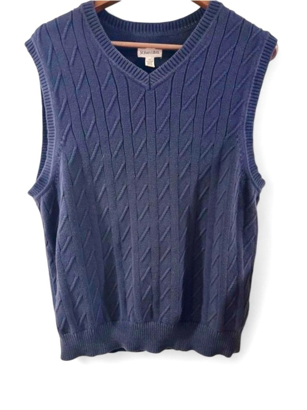 Vintage Blue Knit Sweater Vest Size Men’s Large